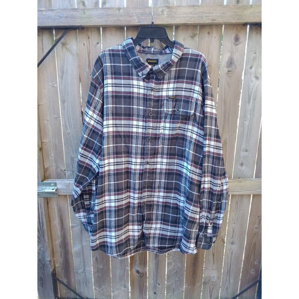 006 Stanley Men's 2XL Button Down Plaid Flannel Shirt